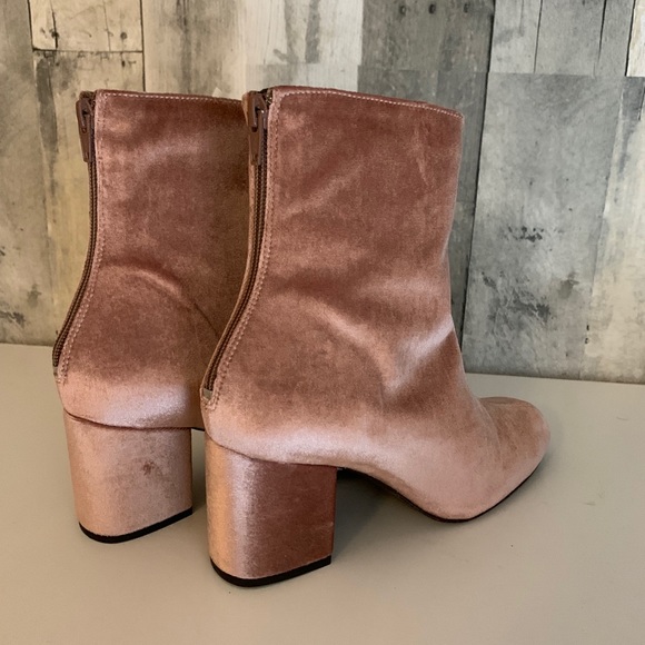Free People Velvet Cecile Bootie Rose Ankle Boots - Picture 7 of 11